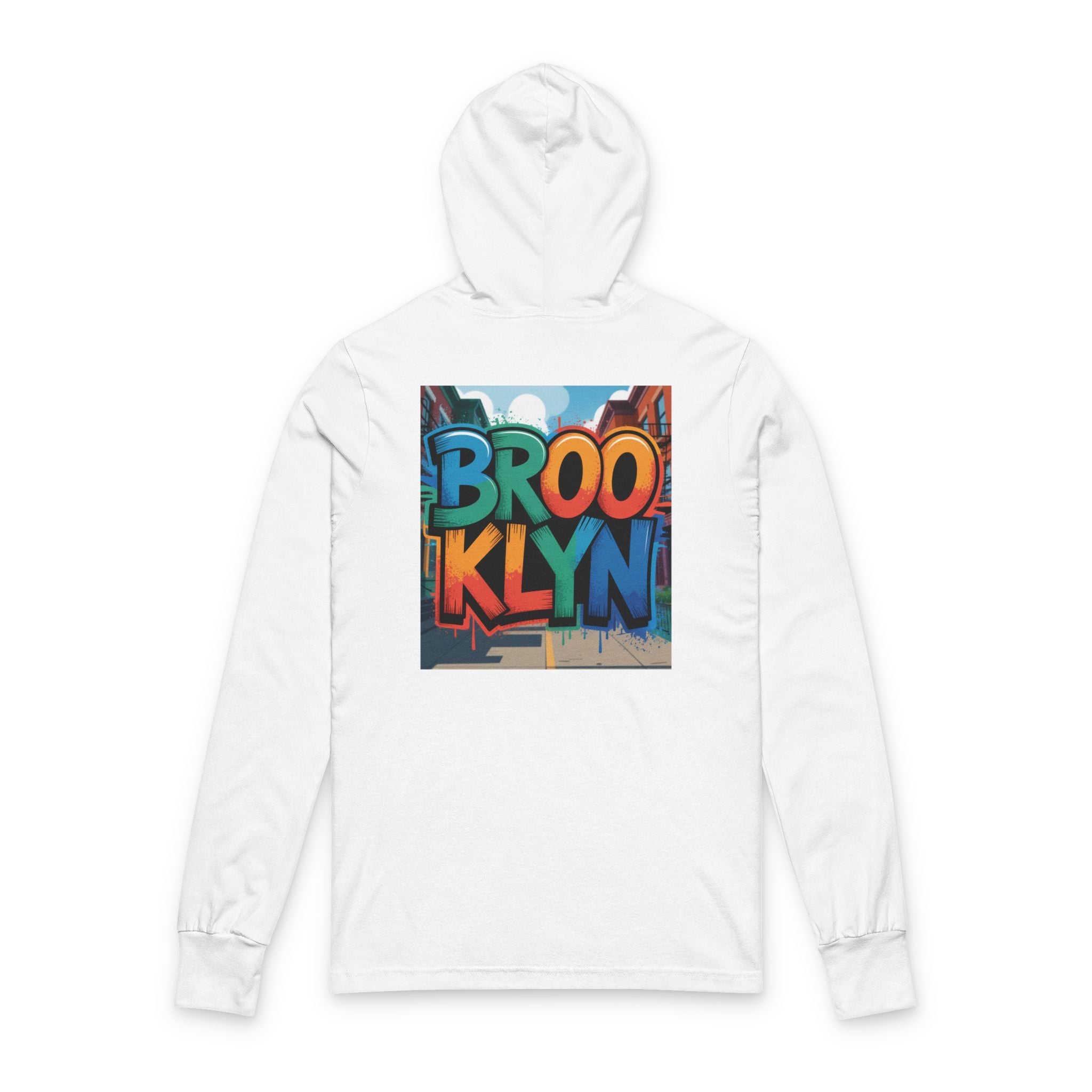 Brooklyn Vibes Unisex Hooded Long Sleeve Tee | Stylish Layering, Casual Wear, Streetwear, Gift for NY Lovers, Urban Fashion