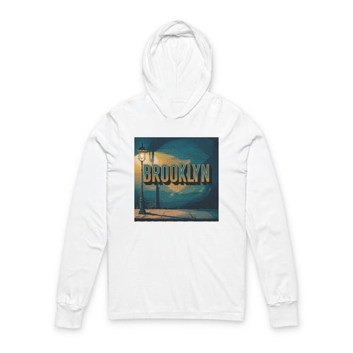 Brooklyn Vibes Unisex Hooded Long Sleeve Tee | Stylish Layering, Casual Wear, Streetwear, Gift for NY Lovers, Urban Fashion